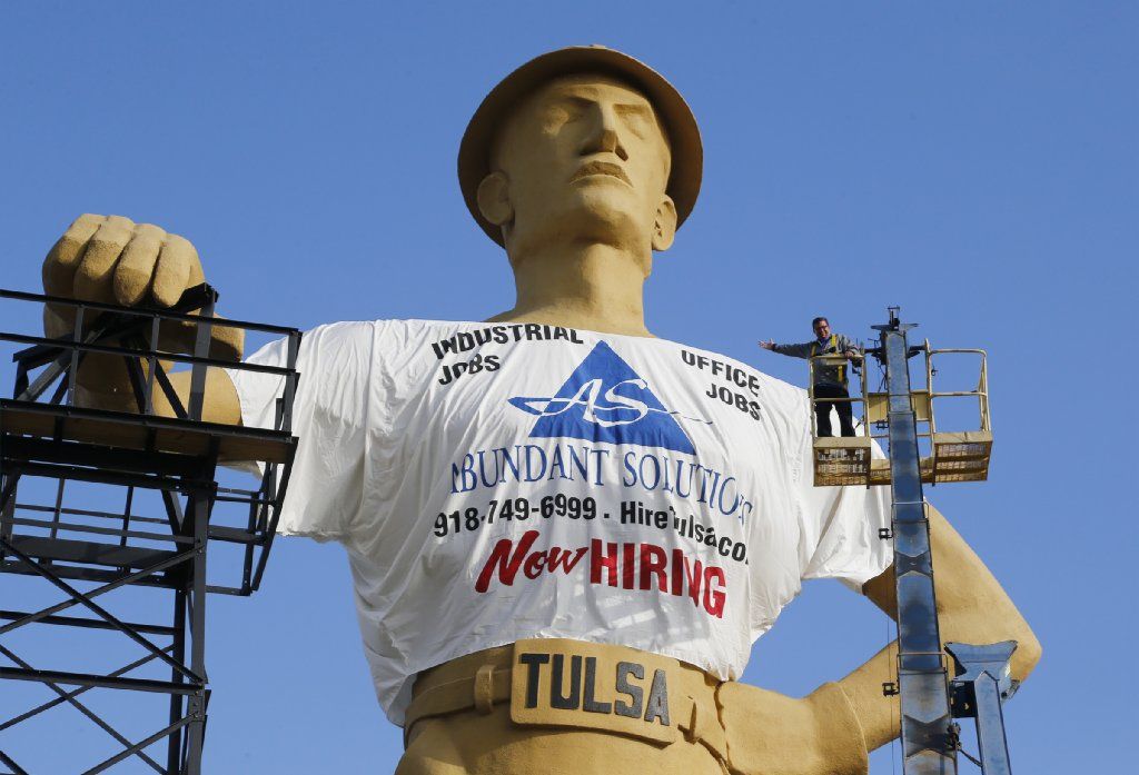 Tulsa's Golden Driller in 2014